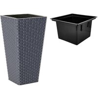 Кашпо Form-Plastic Rattana Slim FP-3900-014 (антрацитовый) - Превью изображения №2 — Интернет-магазин Time-Shop