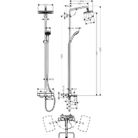 Душевая система  Hansgrohe Croma E Showerpipe 280 1jet 27687000 - Превью изображения №5 — Интернет-магазин Time-Shop