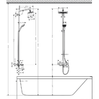 Душевая система  Hansgrohe Croma E Showerpipe 280 1jet 27687000 - Превью изображения №6 — Интернет-магазин Time-Shop