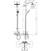 Душевая система  Hansgrohe Croma E Showerpipe 280 1jet 27687000 - Превью изображения №5 — Интернет-магазин Time-Shop