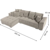 Угловой диван Лига диванов НордСтар левый 121113L (микровельвет бежевый/подушки микровельвет бежевый) - Превью изображения №9 — Интернет-магазин Time-Shop