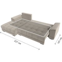 Угловой диван Лига диванов НордСтар левый 121113L (микровельвет бежевый/подушки микровельвет бежевый) - Превью изображения №10 — Интернет-магазин Time-Shop