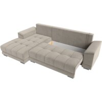 Угловой диван Лига диванов НордСтар левый 121113L (микровельвет бежевый/подушки микровельвет бежевый) - Превью изображения №7 — Интернет-магазин Time-Shop