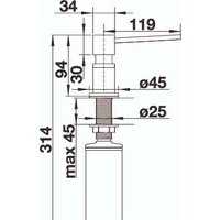 Дозатор для моющего средства Blanco Lato (хром/черный) - Превью изображения №2 — Интернет-магазин Time-Shop