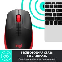 Мышь Logitech M190 (черный/красный) - Превью изображения №3 — Интернет-магазин Time-Shop