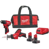 Milwaukee M12 BLPP2A-402B 4933499692 (шуруповерт, сабельная пила, 2 АКБ, сумка)