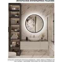 Зеркало с подсветкой  EMZE 60 LED.UV.60.60.CHE.AF.4K (черный с УФ-окантовкой и подсветкой) - Превью изображения №5 — Интернет-магазин Time-Shop