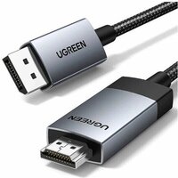 Кабель Ugreen DP119 DisplayPort - HDMI 25491 (3 м, черный) - Превью изображения №2 — Интернет-магазин Time-Shop