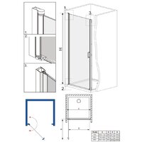 Душевая дверь Roxen Astra 580110-80B (черный/прозрачное) - Превью изображения №5 — Интернет-магазин Time-Shop