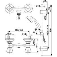 Душевой гарнитур  Armatura KFA Standard 306-311-00 - Превью изображения №2 — Интернет-магазин Time-Shop