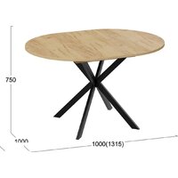 Кухонный стол Трия Мэдисон раздвижной тип 1 (черный муар/дуб крафт золотой) - Превью изображения №3 — Интернет-магазин Time-Shop