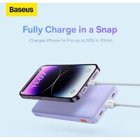 Внешний аккумулятор Baseus Airpow Fast Charge Power Bank 20W 10000mAh (сиреневый) - Превью изображения №15 — Интернет-магазин Time-Shop