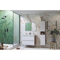  ЗОВ Шкаф-пенал для ванной Дион 150 DP150LHO0M9003MKV5 (белый матовый/дуб) - Превью изображения №3 — Интернет-магазин Time-Shop