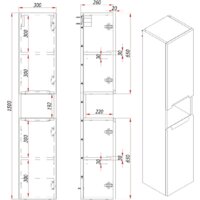  ЗОВ Шкаф-пенал для ванной Дион 150 DP150LHO0M9003MKV5 (белый матовый/дуб) - Превью изображения №4 — Интернет-магазин Time-Shop