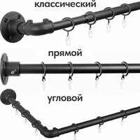 Карниз для штор UG Home Раздвижной 1-рядный 1КМ-У-49-360-Ч (черный, 0.49-3.6м) - Превью изображения №8 — Интернет-магазин Time-Shop