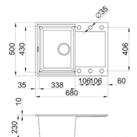 Кухонная мойка Elleci Easy 135 Bianco Titano 68 - Превью изображения №2 — Интернет-магазин Time-Shop