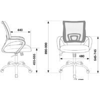 Офисное кресло Бюрократ CH-695N/SL/DG/TW-11 (черный/серый) - Превью изображения №5 — Интернет-магазин Time-Shop
