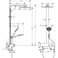 Душевая система  Hansgrohe Raindance E Showerpipe 300 1jet 27361000 - Превью изображения №2 — Интернет-магазин Time-Shop
