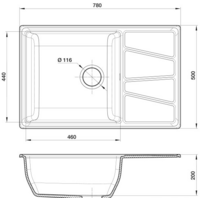 Кухонная мойка GranFest GF-V-780L (топаз) - Превью изображения №4 — Интернет-магазин Time-Shop