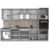 Готовая кухня Интерлиния Мила Лайт 3.0 ВТ (белый платинум/бетон/бискайская сосна) - Превью изображения №4 — Интернет-магазин Time-Shop