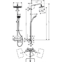 Душевая система  Hansgrohe Croma E Showerpipe 280 1jet 27630000 - Превью изображения №2 — Интернет-магазин Time-Shop