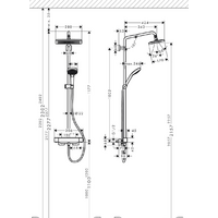 Душевая система  Hansgrohe Croma E Showerpipe 280 1jet 27630000 - Превью изображения №3 — Интернет-магазин Time-Shop