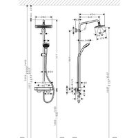 Душевая система  Hansgrohe Croma E Showerpipe 280 1jet 27630000 - Превью изображения №3 — Интернет-магазин Time-Shop