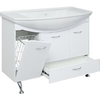  Runo Тумба с умывальником Севилья 105 с корзиной для белья + Стиль 1050 (напольная) - Превью изображения №4 — Интернет-магазин Time-Shop