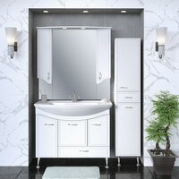 Runo Тумба с умывальником Севилья 105 с корзиной для белья + Стиль 1050 (напольная)