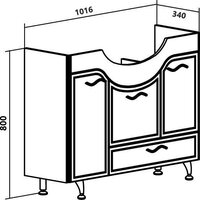  Runo Тумба с умывальником Севилья 105 с корзиной для белья + Стиль 1050 (напольная) - Превью изображения №6 — Интернет-магазин Time-Shop