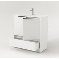 Дабер Тумба под умывальник 017 WeltWasser Deilbach 7517-70 Т17.7W.0.5Ч (белый древесный/ручка черная) - Превью изображения №3 — Интернет-магазин Time-Shop