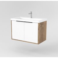  Дабер Тумба под умывальник 018 Тобага/Эридан 80 Т18.8Т.0.21Ч (дуб галифакс/белый/ручка черная) - Превью изображения №2 — Интернет-магазин Time-Shop