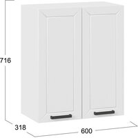 Шкаф навесной Трия Лорас 1В6 (белый/холст белый) - Превью изображения №3 — Интернет-магазин Time-Shop