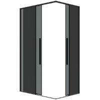 Душевой уголок Grossman Galaxy 110x90x195 300.K33.01.1190.21.10 (черный матовый/тонированное стекло) - Превью изображения №2 — Интернет-магазин Time-Shop