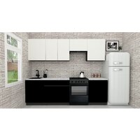 ВерсоМебель Эко-8 2.6 (белый фасадный/черный/ст.мрамор итальянский)