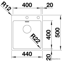 Кухонная мойка Blanco Andano 400-IF/A 525244 (с клапаном-автоматом, сатин) - Превью изображения №3 — Интернет-магазин Time-Shop