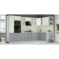 Готовая кухня Интерлиния Мила Шато 1.88x3.4 ВТ PR (белый/керамика/опал светлый) - Превью изображения №2 — Интернет-магазин Time-Shop
