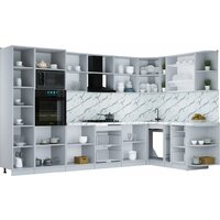 Готовая кухня Интерлиния Мила Шато 1.88x3.4 ВТ PR (белый/керамика/опал светлый) - Превью изображения №3 — Интернет-магазин Time-Shop