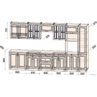 Готовая кухня Интерлиния Мила Шато 3.6В (мята/мята/дуб бунратти) - Превью изображения №6 — Интернет-магазин Time-Shop