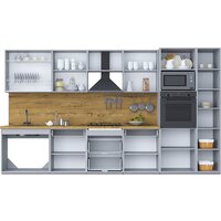 Готовая кухня Интерлиния Мила Шато 3.6В (мята/мята/дуб бунратти) - Превью изображения №4 — Интернет-магазин Time-Shop