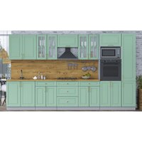 Готовая кухня Интерлиния Мила Шато 3.6В (мята/мята/дуб бунратти) - Превью изображения №2 — Интернет-магазин Time-Shop