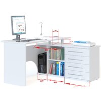 Стол Сокол КСТ-109 правый (дуб сонома/белый) - Превью изображения №2 — Интернет-магазин Time-Shop
