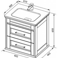 Умывальник Aquanet Бостон 60 258285 - Превью изображения №2 — Интернет-магазин Time-Shop