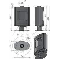Свободностоящая печь-камин Мета-Бел Свитязь АОТ-7.0-01 - Превью изображения №4 — Интернет-магазин Time-Shop