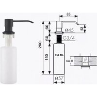 Кухонная мойка Wisent WS-35044B/GER013 (с сифоном, дозатором и коландером) - Превью изображения №9 — Интернет-магазин Time-Shop