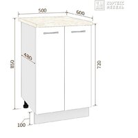 Шкаф напольный Кортекс-мебель Корнелия Лира НШ50р (дуб сонома/марсель) - Превью изображения №3 — Интернет-магазин Time-Shop
