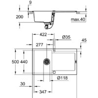 Кухонная мойка Grohe K500 50-C 86/50 1.0 31644AT0 (серый гранит) - Превью изображения №2 — Интернет-магазин Time-Shop