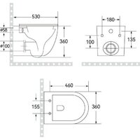 Унитаз подвесной Roxen Antares Tornado Long в комплекте с инсталляцией StounFix Dual Fresh 6 в 1 868442 (кнопка: сатин матовая) - Превью изображения №9 — Интернет-магазин Time-Shop
