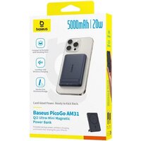 Внешний аккумулятор Baseus PicoGo AM31 Mini Magnetic Power Bank with Stand 20W 5000mAh (черный) - Превью изображения №9 — Интернет-магазин Time-Shop