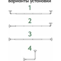 Карниз для штор UG Home Раздвижной 1-рядный 1КМ-У-49-360-БЛ (белый, 0.49-3.6м) - Превью изображения №6 — Интернет-магазин Time-Shop
